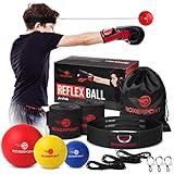 Boxerpoint Kids Boxing Reflex Ball – Boxing Ball Headband Boxing Games with 3 Skill Levels & Included Kids Boxing Wraps – Hand Eye Coordination Training Boxing Equipment for Kids (Kids)