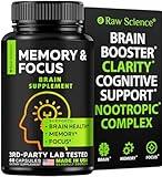 Nootropics Brain Supplements for Memory & Focus with Huperzine A, Phosphatidylserine, DMAE - Brain Health Support: GABA, Choline, DHA, Bacopa Monnieri, Memory Supplement for Brain Support, 60 Capsules