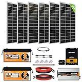 [Ultra] ECO-WORTHY 1200W 24V 5.52KWH Lithium Battery Solar System Off Grid:6pcs 195W Bifacial Solar Panels+2Pcs 12.8V 280Ah Lithium Battery+60A MPPT Charge Controller+3000W Pure Sine Wave Inverter