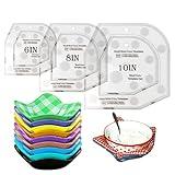 Bowl Cozy Template Cutting Ruler Set, 3Pcs Acrylic Transparent Quilting Bowl Templates for Hot and Cold Food Bowl Rack, DIY Kitchen Art Craft Acrylic Stencil Cut On Fold Template Sewing (White)