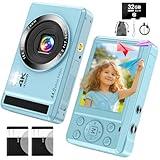 Digital Camera - 4K Digital Cameras for Photography - 44MP UHD Point and Shoot Camera for Kids - Autofocus Small Compact Cameras 16X Zoom - Portable Vlogging Camera with 32GB Card for Teens Girls Boys