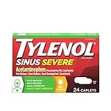 Tylenol Sinus Severe Daytime Cold & Flu Relief Medicine Caplets, Non-Drowsy Pain Reliever, Fever Reducer Expectorant & Decongestant, Acetaminophen, Guaifenesin & Phenylephrine HCl, 24 ct