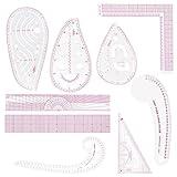 9 Styles Clear Metric Sewing Ruler Set, Plastic Sew French Curve Ruler for Designers, Pattern Maker, Sewing Templates