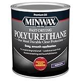 Minwax Fast Drying Polyurethane Protective Wood Finish, Warm Satin, 1 Quart