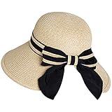 Floppy Summer Sun Beach Straw Hats for Women Accessories Wide Brim UPF 50 Packable M Beige