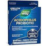 Nature's Way Acidophilus Probiotic Pearls, Supports Digestive Balance*, Protects Against Occasional Constipation and Bloating*, 1 Billion Live Cultures, 90 Softgels (Packaging May Vary)