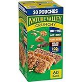 Nature Valley Crunchy Granola Bars, Value Pack, 60 Bars, 44.7 OZ Count (30 Pouches)