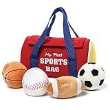 Baby GUND My First Sports Bag Stuffed Plush Playset, Baby Gift Toys for Boys and Girls Ages 1 & Up, 5 Piece, 8"