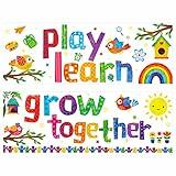 Classroom Banner Poster, 2 PCS Colorful Bulletin Board Decoration Motivational Posters for School & Classroom Kindergarten Preschool Primary Middle High School-Grow Together (Poster Tube Package)