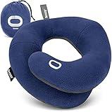 BCOZZY Neck Pillow for Travel Provides Double Support to The Head, Neck, and Chin in Any Sleeping Position on Flights, Car, and at Home, Comfortable Airplane Travel Pillow, Large, Navy