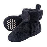 Hudson Baby Kids Cozy Fleece Booties Slipper Sock, Navy, 2 US Unisex Toddler