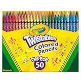 Crayola Twistables Colored Pencil Set (50ct), No Sharpen Colored Pencils For Kids, Kids Art Supplies for Back to School, 4+ [Amazon Exclusive]