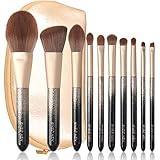 ENZO KEN Natural Hair Makeup Brush Set Professional, Sable Makeup Brushes Set with Case, Natural Hair Brushes Makeup Set, Glitter Make up Brushes Set Professional, Natural Makeup Brushes - ORRA, Black