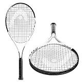 HEAD Geo Speed Adult Tennis Racket - Pre-Strung Head Light Balance 27.5 Inch Racquet - 4 3/8 In Grip, Black/White