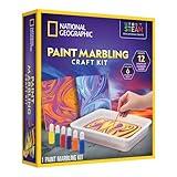 NATIONAL GEOGRAPHIC Marbling Art Kit - Create 12 Sheets of Marble Art with Paints & Water, Crafts for Kids, Amazon Exclusive