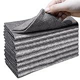 XANGNIER Thickened Magic Cleaning Cloth,8 Pcs Lint Free Cloth,Reusable Microfiber Cleaning Rag for Windows,Mirror,Glass,Car,Gray