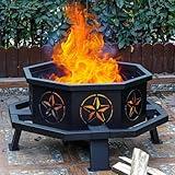 Verdeluxe 35 Inch Octagonal Fire Pit,Outdoor Fire Pit,Wood Burning Firepit,Bonfire Fire Pit,Firepits for Outside,Camping, Backyard, Patio,Bonfire