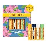 Burt's Bees Gifts Ideas - Balm Bouquet Lip Balm Set, Original Beeswax, Vanilla Bean, Cucumber Mint, Coconut & Pear Pack, Natural Origin Lip Treatment, 4 Tubes, 0.15 oz.