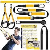 Home Resistance Training Kit, Resistance Trainer Exercise Straps with Handles, Door Anchor and Carrying Bag for Home Gym, Bodyweight Resistance Workout Straps for Indoor & Outdoor(Yellow)