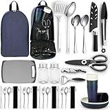 HOMQUEN Camping Essentials Camping Gear Must Haves，Cooking Utensils Set Rv Camping Accessories，Camper Gadgets for Outdoor Hiking Travel Picnic Barbecue Gifts