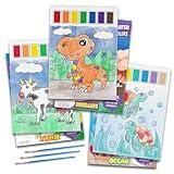 Imagination Works® Paint with Water Books for Kids, 3 Pack | Watercolor Coloring Book Set for Toddler Activities | Spillproof Kids Paint Palettes on Each Page | Travel Toys | Dinosaurs, Farm & Sea