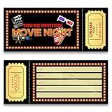 buwanJH Movie Party Black Invitation Cards, Movie Night Invitations Movie Ticket Birthday Invitations, Set of 30 with Envelopes