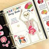 CQSVUJ Human Anatomy Busy Book, Human Body Anatomy Busy Book for Kids, Montessori Human Organ Match Preschool Interactive Anatomy Busy Book for Kids, Unlock The Secrets of The Human Body