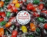 Assorted Fruit Barrels - 2 lbs Bulk Individually Wrapped Orange, Cherry, Apple, Lemon, Grape Fresh Sweet Hard Candy