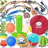 KIPRITII 25 Pack Various Puppy Dog Toys for Teething, Entertainment & Interaction, Puppy Chew Toys Pack with Rope Toys, Treat Balls and Dog Squeaky Toys for Puppy & Small Dogs