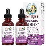 MaryRuth's Elderberry Syrup | USDA Organic Elderberry | Sugar Free Adults & Kids Immune Support Supplement for Ages 1+ | Clean Label Project Verified®, Vegan, Non-GMO, Gluten Free | 1 Fl Oz (2 Pack)