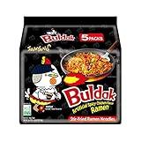 Samyang Buldak Spicy Ramen, Hot Chicken Ramen, Korean Stir-Fried Instant Noodle, Original, 1 Bag with 5 Pack