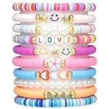 CHENSILAIYI 10pcs Beaded Bracelets for Teen Girls, Friendship Bracelets, Girl's Bracelets, Bracelets for Women, Beads Preppy Bracelets, Beach Bracelets for Women