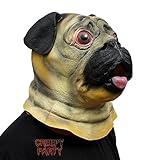 Dog Head Mask Halloween Party Dog Costume Masks Mask Underdog Costume Latex Animal Head Mask (Pug)