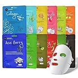 Celavi Essence Facial Sheet Face Mask Variety Set Classic Authentic Korean Moisturizing Skincare (12-Packs)