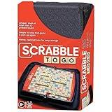 Winning Moves Games Scrabble to Go USA, a Travel Version of The World's Favorite Word Game, for 2 to 4 Players, Ages 8+ (1202), Black,red