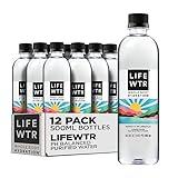 LIFEWTR Premium Purified Water pH Balanced with Electrolytes, 100% recycled plastic bottles, 16.9 Fl Oz Bottles, 500ml (Pack of 12)