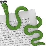 Clip Bookmarks for Kids Students Women and Men - Wally The Bookworm Cool Cute Bookmark and Page Holder Unique Gift Idea - Funny Book Marker and Reading Accessory for Book Lovers (Green)