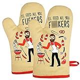 Miracu Funny Oven Mitts, Gifts for Chefs, Funny Cooking Gadgets, BBQ Oven Mitt - Unique Gifts for Cooks Dad Brother Him - Manly Christmas, Housewarming, Grilling Kitchen Chef Gifts for Men Who Cook