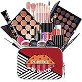 Joyeee Makeup Kit For Women Full Kit, Naked Shimmer Eyeshadow Palette, Waterproof Black Eyeliner & Mascara, Makeup Tools Set, Lipstick, Premium Synthetic Foundation Powder for Medium to Dark Skin