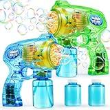 JOYIN 2 Bubble Guns Blaster Kit with 2 Bubble Solution for Kids, Automatic Bubble Maker Blower Machine, Bubble Blower for Bubble Party Favors, Birthday, Outdoor & Indoor Activity, Summer Toy