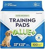 Puppy Pads Pet Pee Pads for Dogs & Puppy Training [100-COUNT] Potty Pads for Dogs 22" x 22" Leak-Proof Dog Pee Pads - Quick-Dry Surface - Heavy Duty Absorbent Disposable Dog Wee Pad Bulk Pack