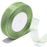 Bsikon 3/4 Inch Sheer Organza Ribbon 50 Yards Sage Green Chiffon Ribbon for Gift Wrapping,Bouquets,Wedding,DIY Craft