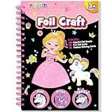 pigipigi Art Craft Activity for Kids: Foil Art Princess & Unicorn DIY Toy Kit, No Mess Creative Travel Supply Set, Idea Birthday Christmas Valentine Gift for Girl Boy Children 3 4 5 6 7 8 9 Year Old