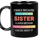 PerfectoStore Mothers Day Sister Gifts-Big Sisters-Little Sister, Funny Coffee Mug Cup Ideas, Happy Funny Mugs From Brother and Sister on Birthday, Christmas Coffee Mug (Black11oz)