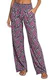 Urban CoCo Women's Boho Palazzo Pants Wide Leg Beach Pants High Waisted Lounge Pants with Pockets(L, 8)