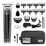 Wahl Stainless Steel Lithium Ion 2.0+ Slate Beard Trimmer for Men - Electric Shaver, Nose Ear Trimmer, Rechargeable All in One Men's Grooming Kit - Model 9864