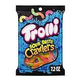 Trolli Sour Brite Crawlers, Candy, Cherry-Lemon, Strawberry-Grape & Orange-Lime, Sweet and Sour, Gummy Worms, 7.2 oz