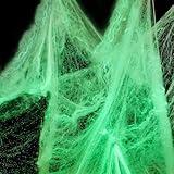 Joyhalo Glow in The Dark Spider Web Decoration, 700 sqft Halloween Spider Web with 20 Spiders, Super Stretch Fake Spider Webs Cobwebs for Creepy Halloween Home and Party Indoor and Outdoor Decor