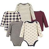 Hudson Baby baby girls Long Sleeve Bodysuits Bodysuit, Burgundy Football, 18-24 Months US