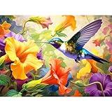 VOLUVOLU 500 Piece Puzzle for Adults, Jigsaw Puzzle,Flower Hummingbird Jigsaw Puzzles 500 Pieces Birthday Party for Family Kids and Adults Funny Puzzle for Adults